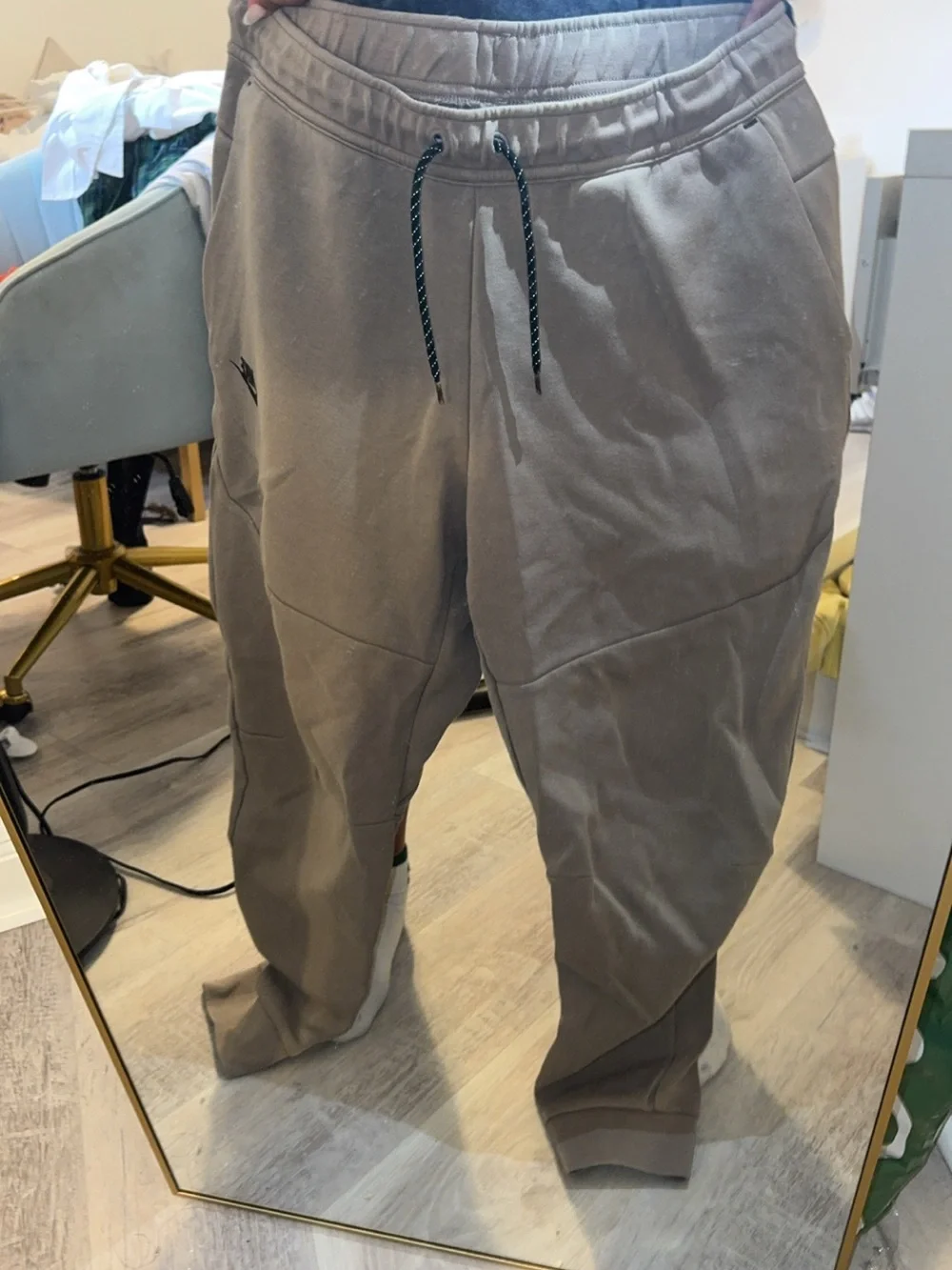 Nike Men's Brown/Tan Fleece Joggers with Drawstring